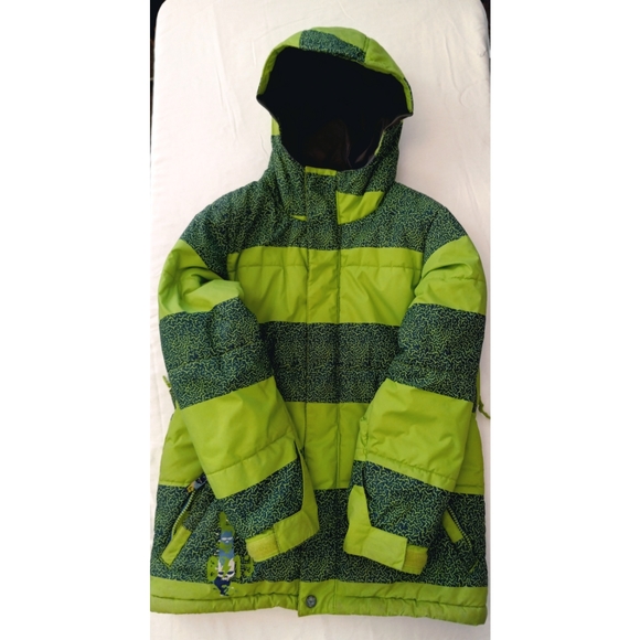 Burton Other - 🐾 Burton kids snowboarding jacket, green stripes, size large 🐾